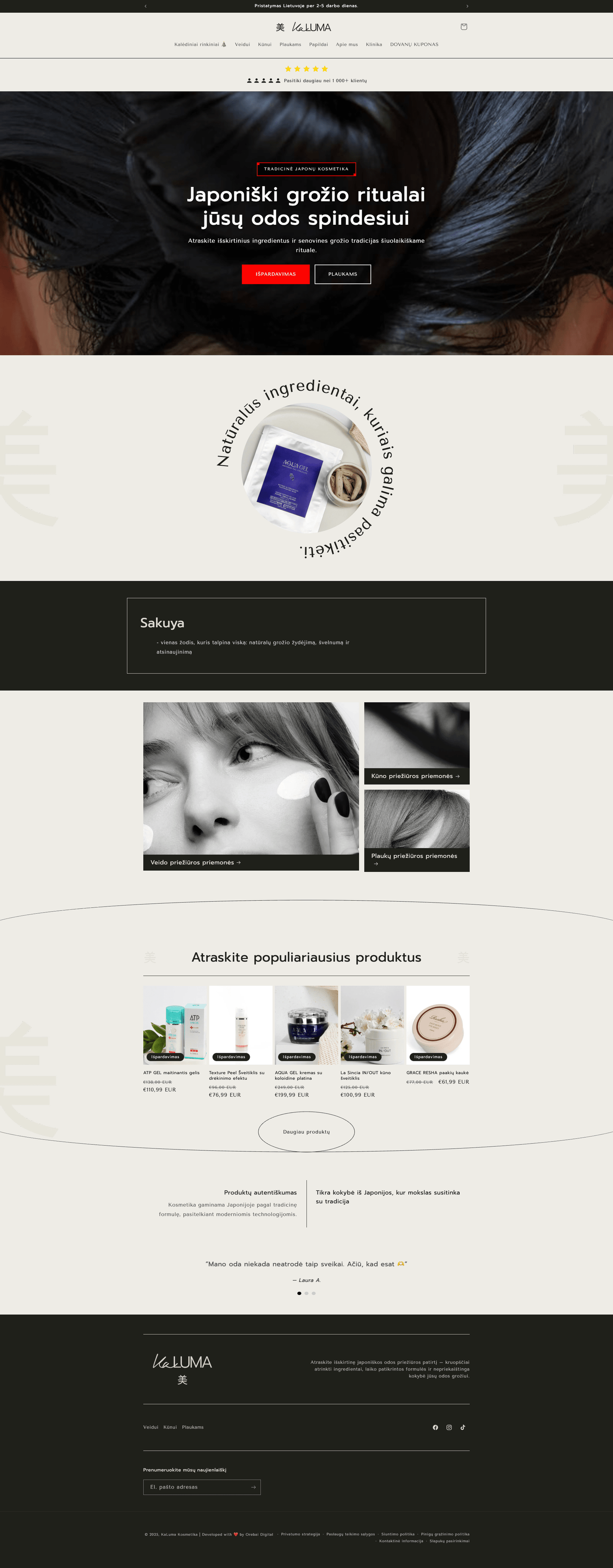 Kaluma.lt - Website Screenshot